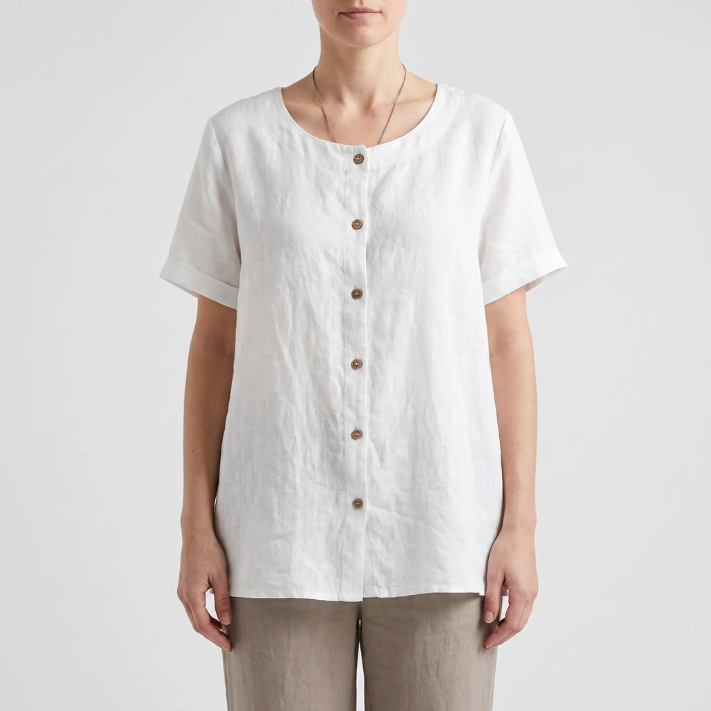 Cielora - Relaxed Short Sleeve Tunic Top