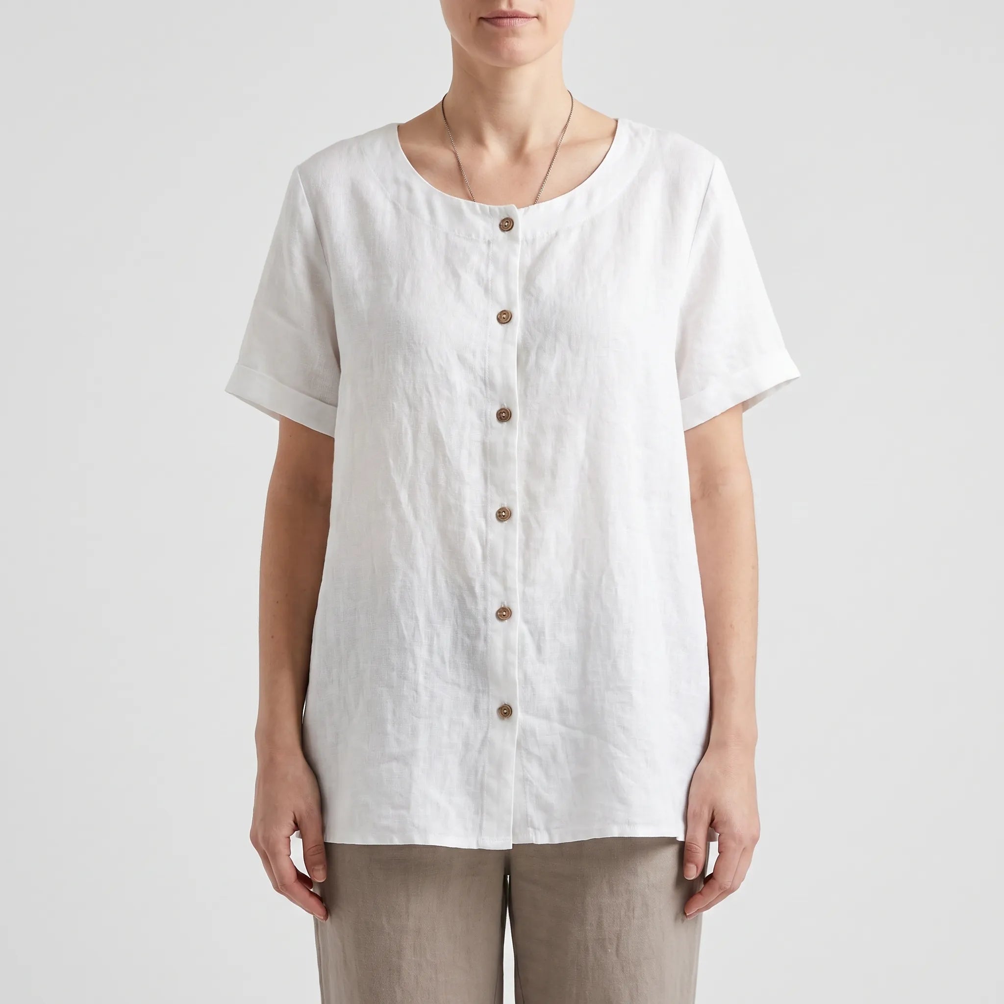 Cielora - Relaxed Short Sleeve Tunic Top