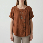 Cielora - Relaxed Short Sleeve Tunic Top