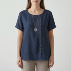 Cielora - Relaxed Short Sleeve Tunic Top