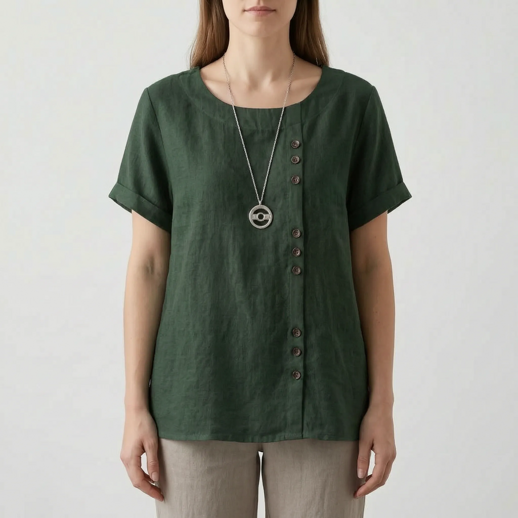 Cielora - Relaxed Short Sleeve Tunic Top