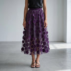 Circla  - A-Line 3D Polka Dot Midi Skirt Wedding Guest Outfits