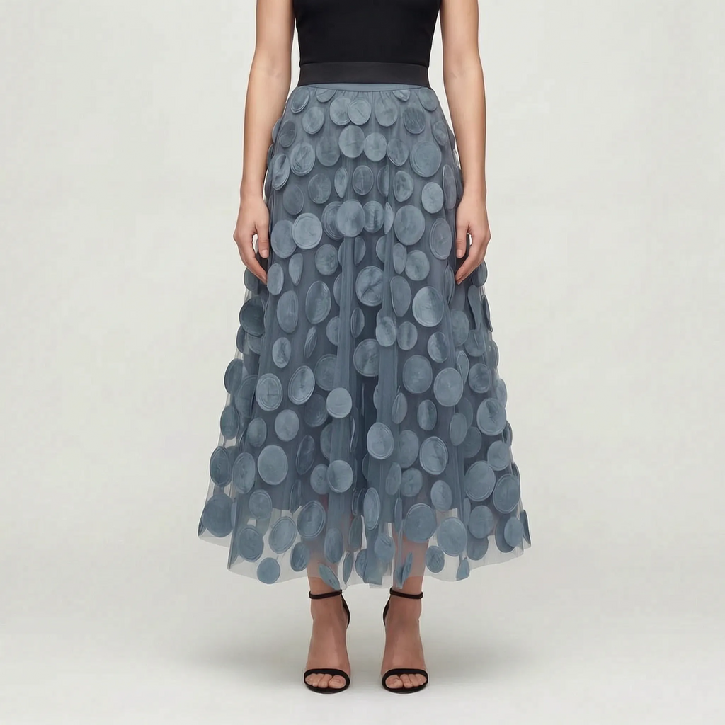 Circla  - A-Line 3D Polka Dot Midi Skirt Wedding Guest Outfits