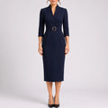 Clarisse  - Tailored Long Sleeve Midi Dress Office Wear