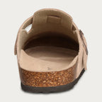 Men's closed-toe clog loafers with buckle straps