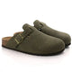 Men's closed-toe clog loafers with buckle straps