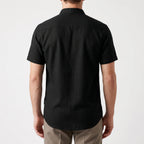 Corenza  - Short Sleeve Mandarin Collar Shirt Casual Office Wear