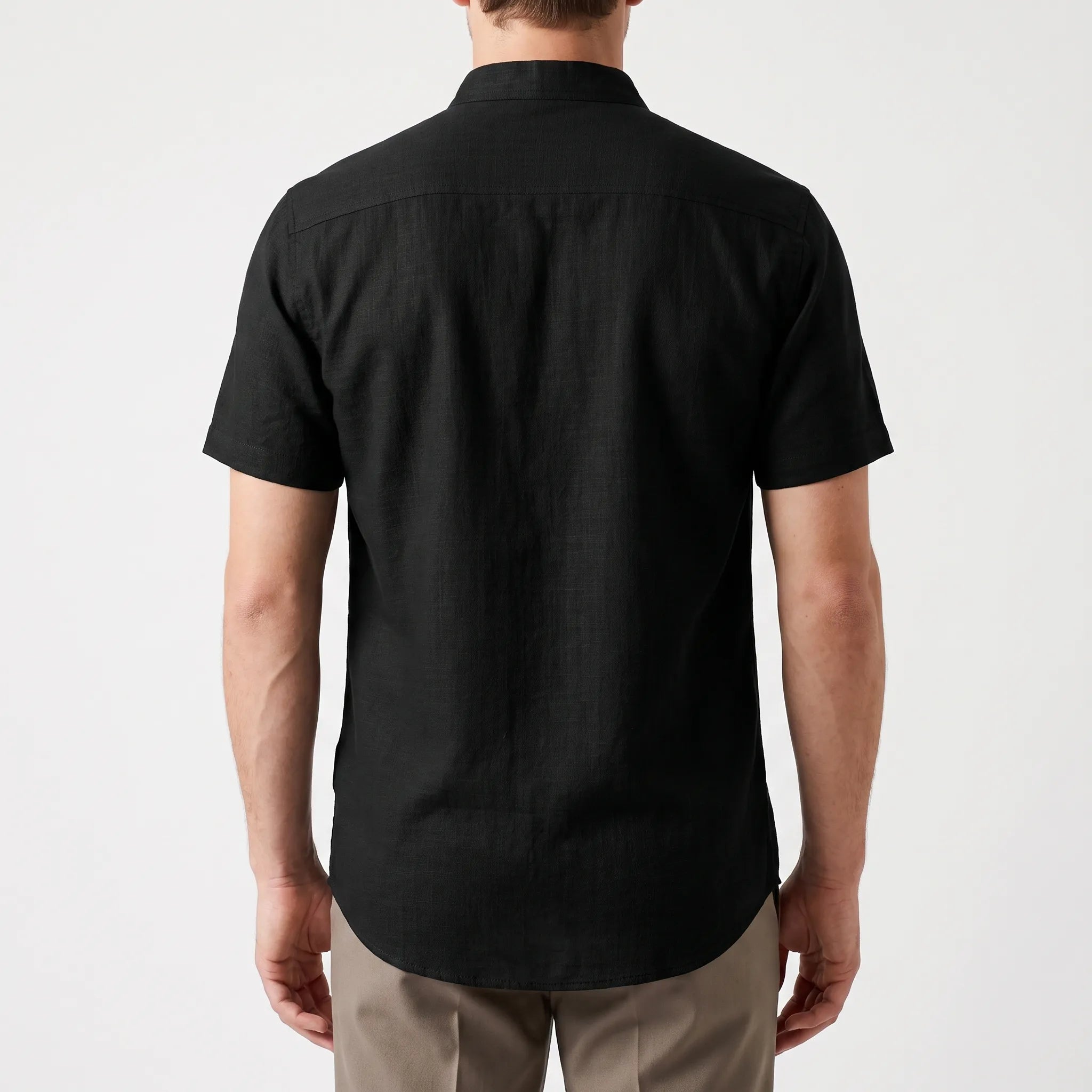 Corenza  - Short Sleeve Mandarin Collar Shirt Casual Office Wear