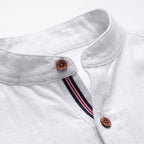 Corenza  - Short Sleeve Mandarin Collar Shirt Casual Office Wear