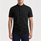 Corenza  - Short Sleeve Mandarin Collar Shirt Casual Office Wear