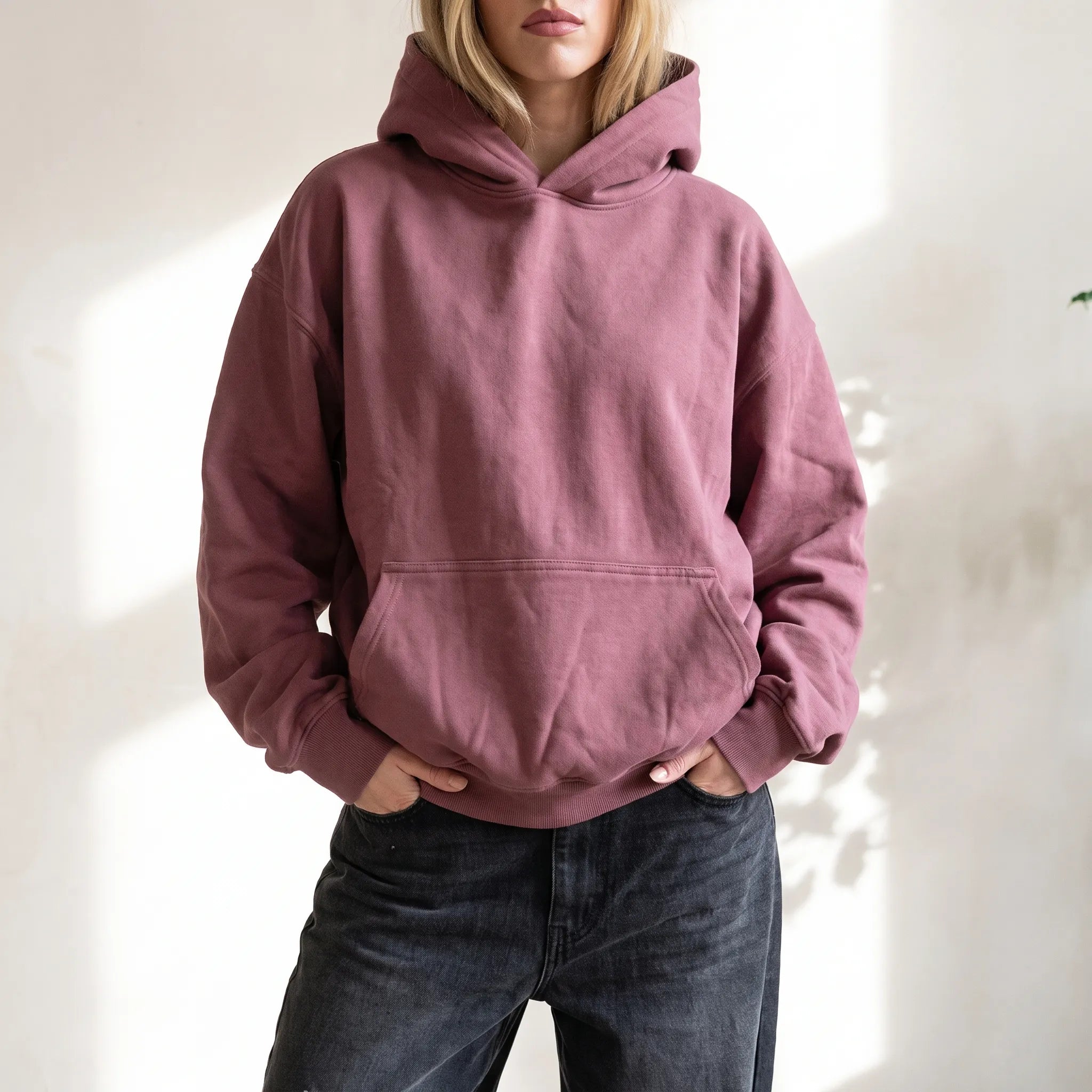 Cosira - Oversized Graphic Text Back Hoodie