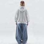 Cosira - Oversized Graphic Text Back Hoodie