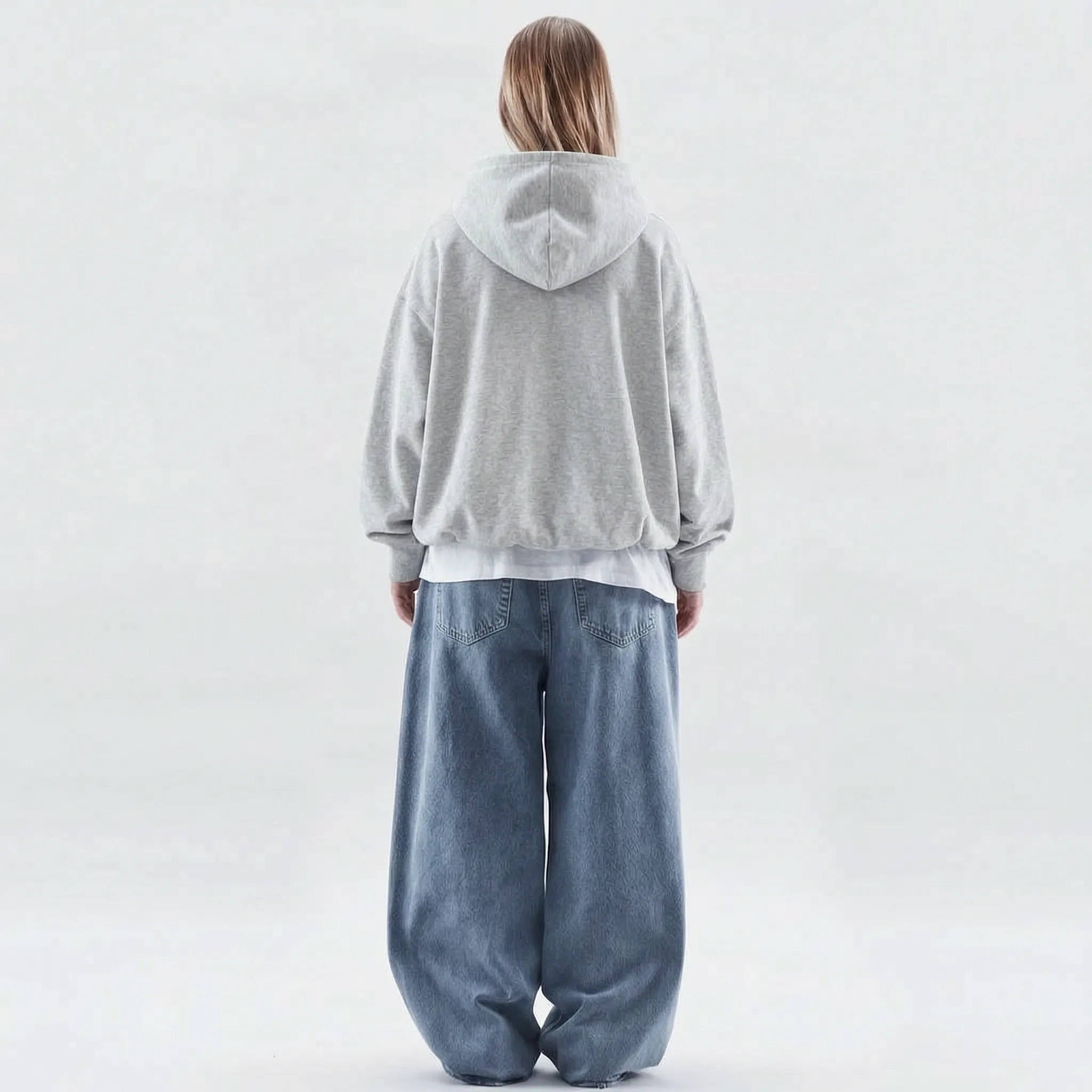 Cosira - Oversized Graphic Text Back Hoodie