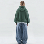 Cosira - Oversized Graphic Text Back Hoodie