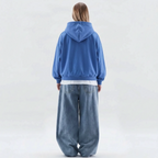 Cosira - Oversized Graphic Text Back Hoodie