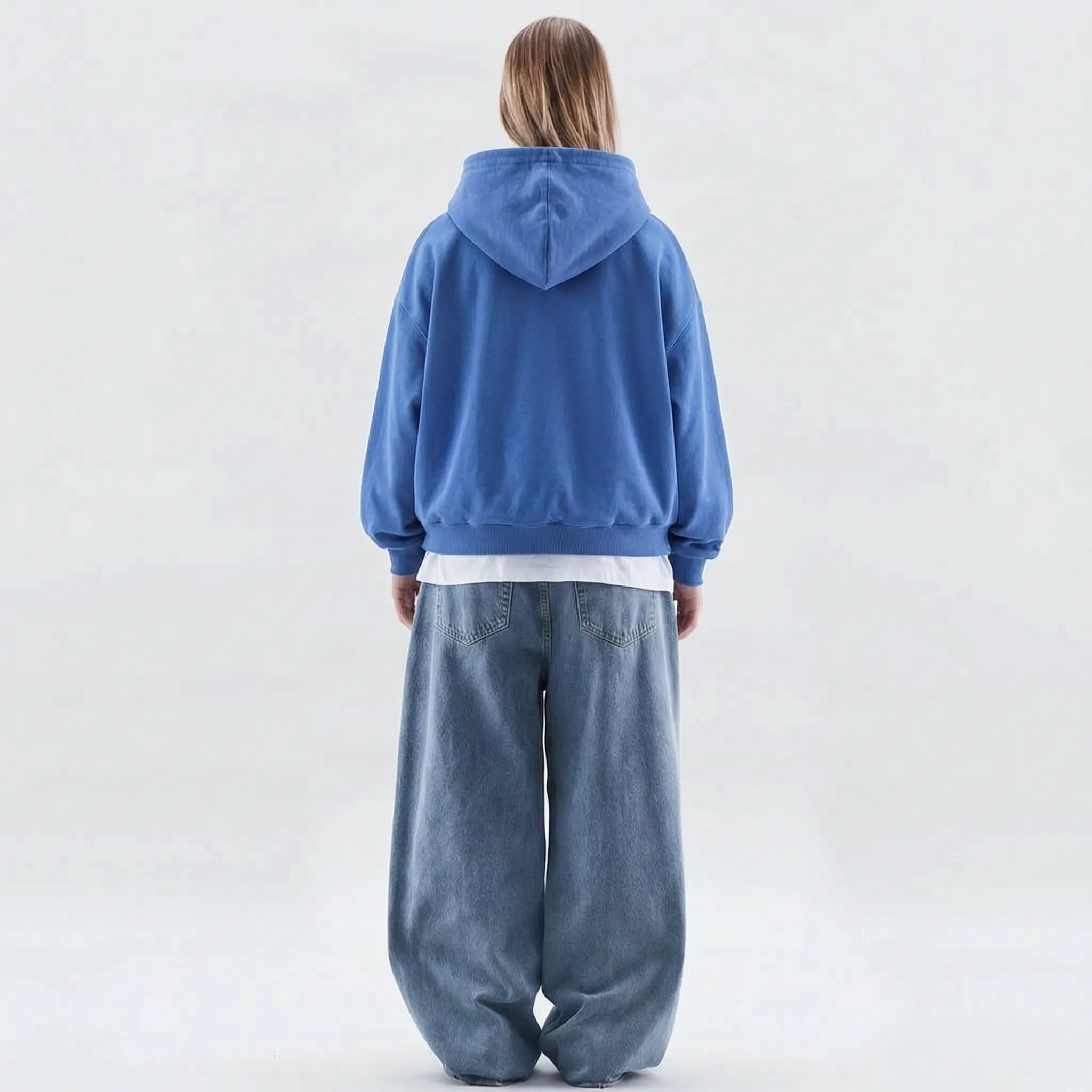 Cosira - Oversized Graphic Text Back Hoodie