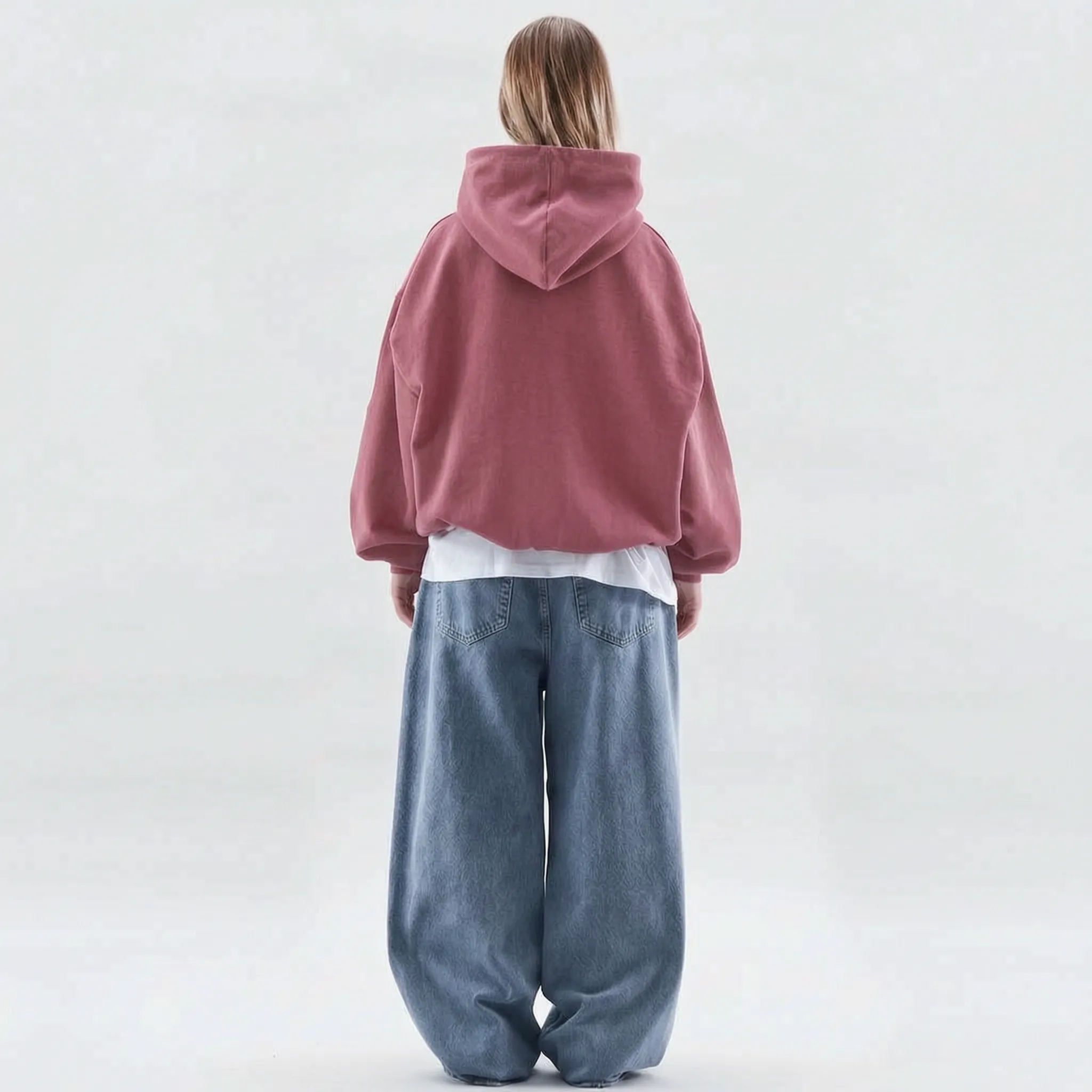 Cosira - Oversized Graphic Text Back Hoodie