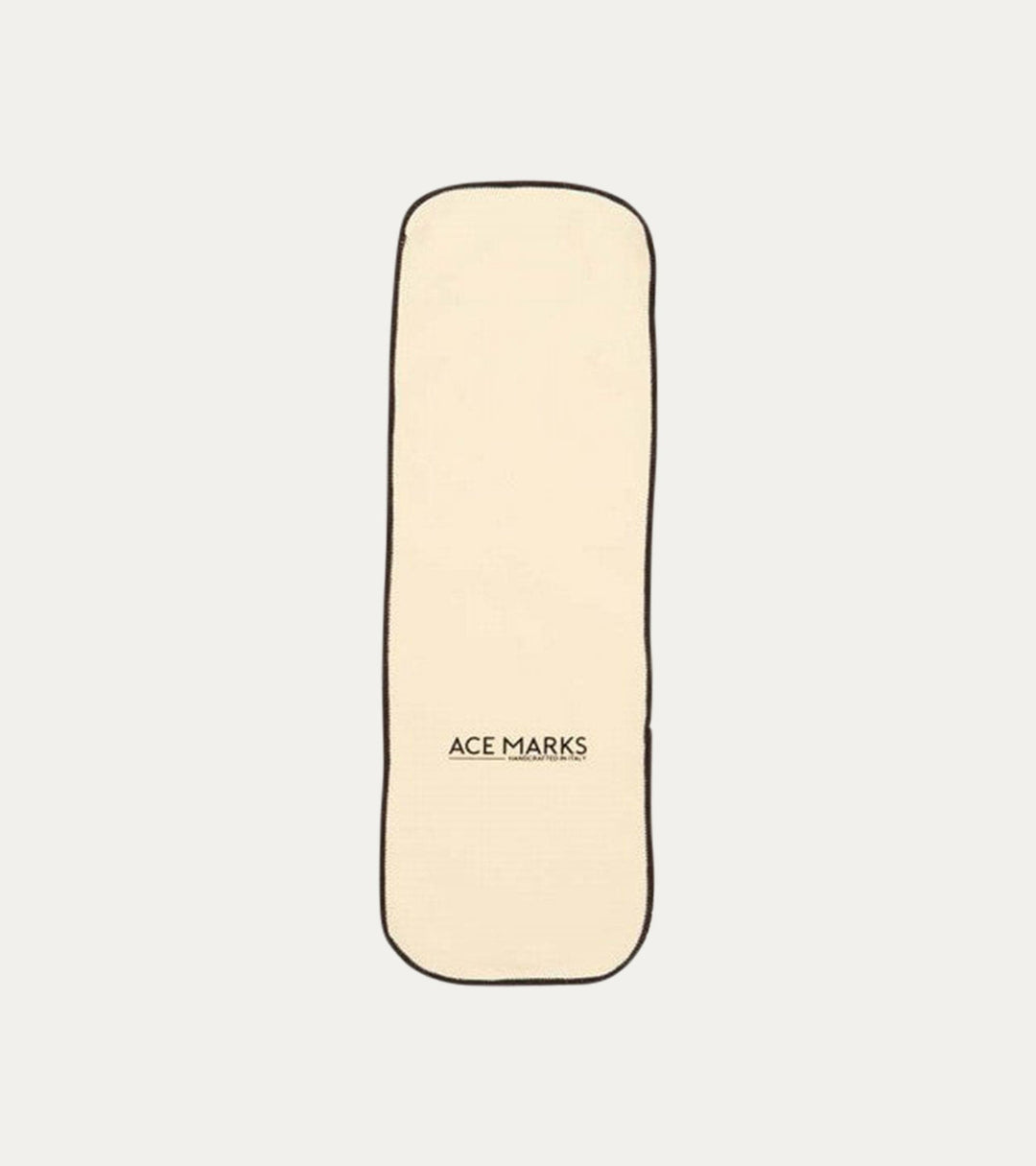 Cream rectangular polishing cloth with dark bound edges