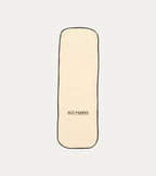 Cream rectangular polishing cloth with dark bound edges
