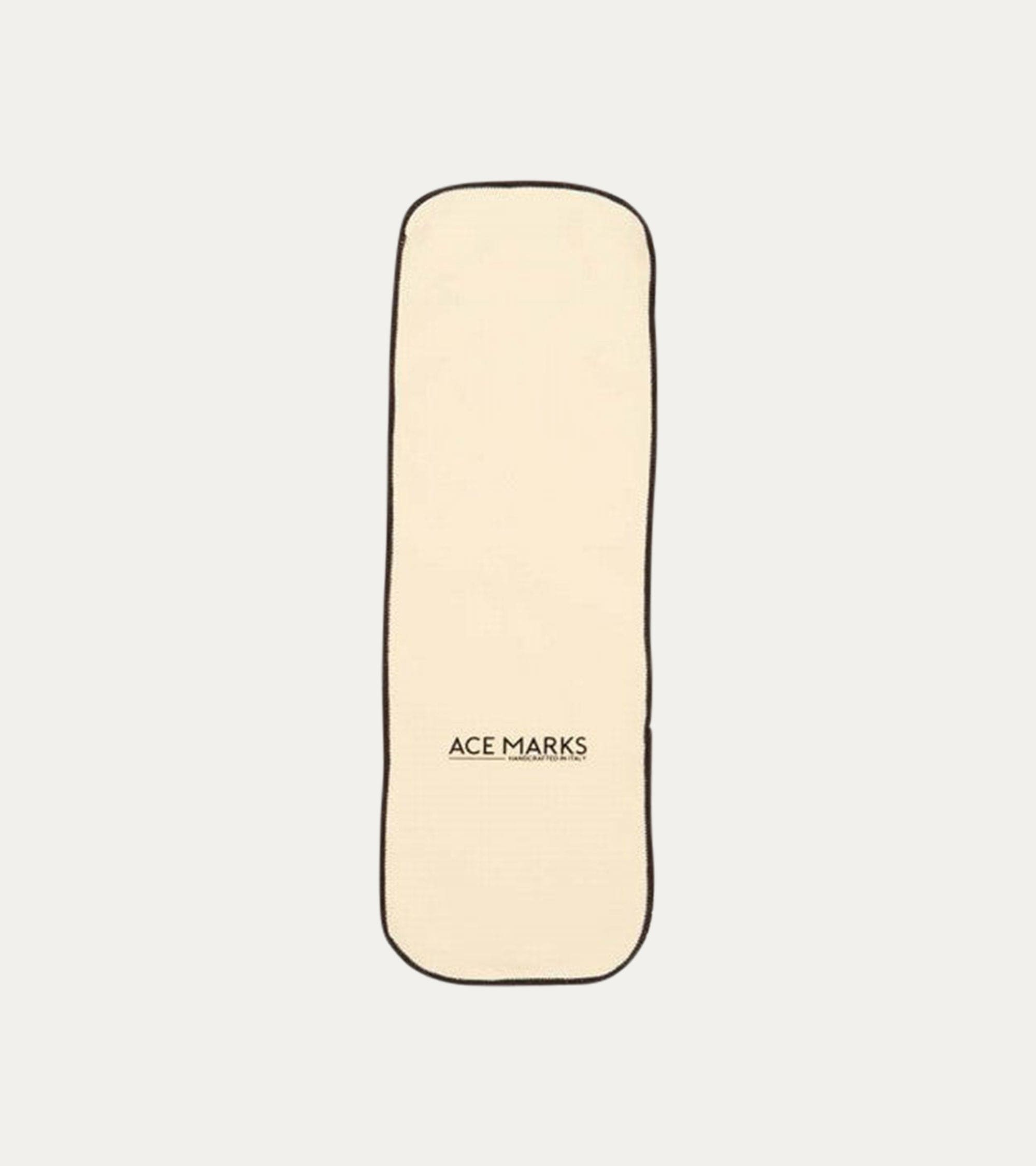 Cream rectangular polishing cloth with dark bound edges
