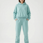 Coziya  - Minimalist Hooded Tracksuit Set Weekend Lounging