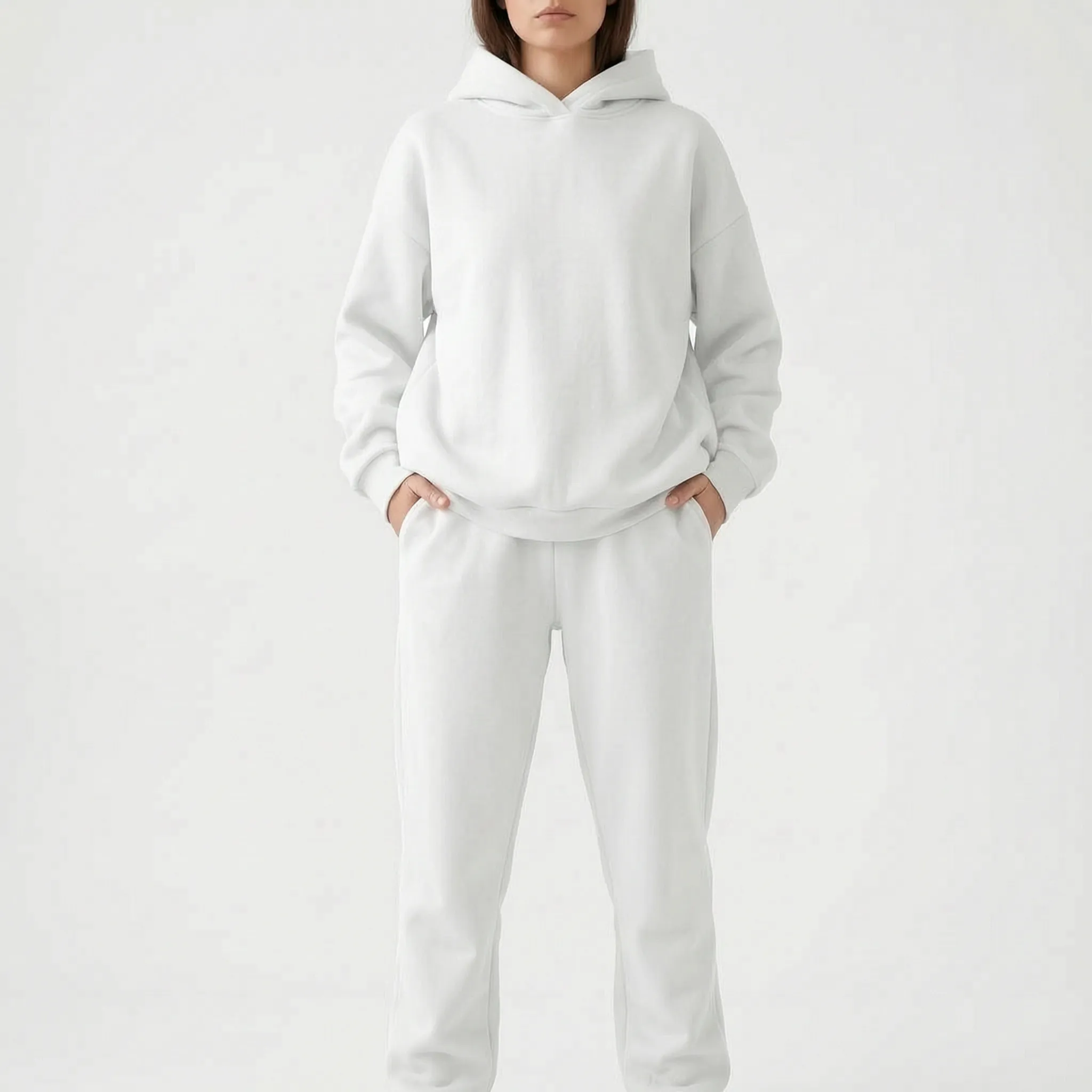 Coziya  - Minimalist Hooded Tracksuit Set Weekend Lounging
