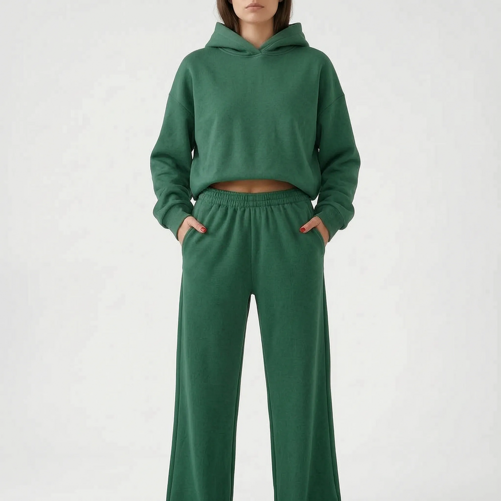 Coziya  - Minimalist Hooded Tracksuit Set Weekend Lounging