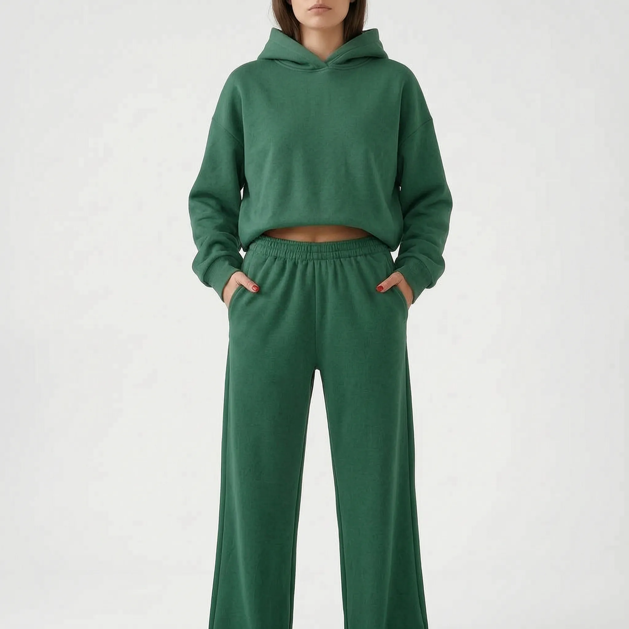 Coziya  - Minimalist Hooded Tracksuit Set Weekend Lounging