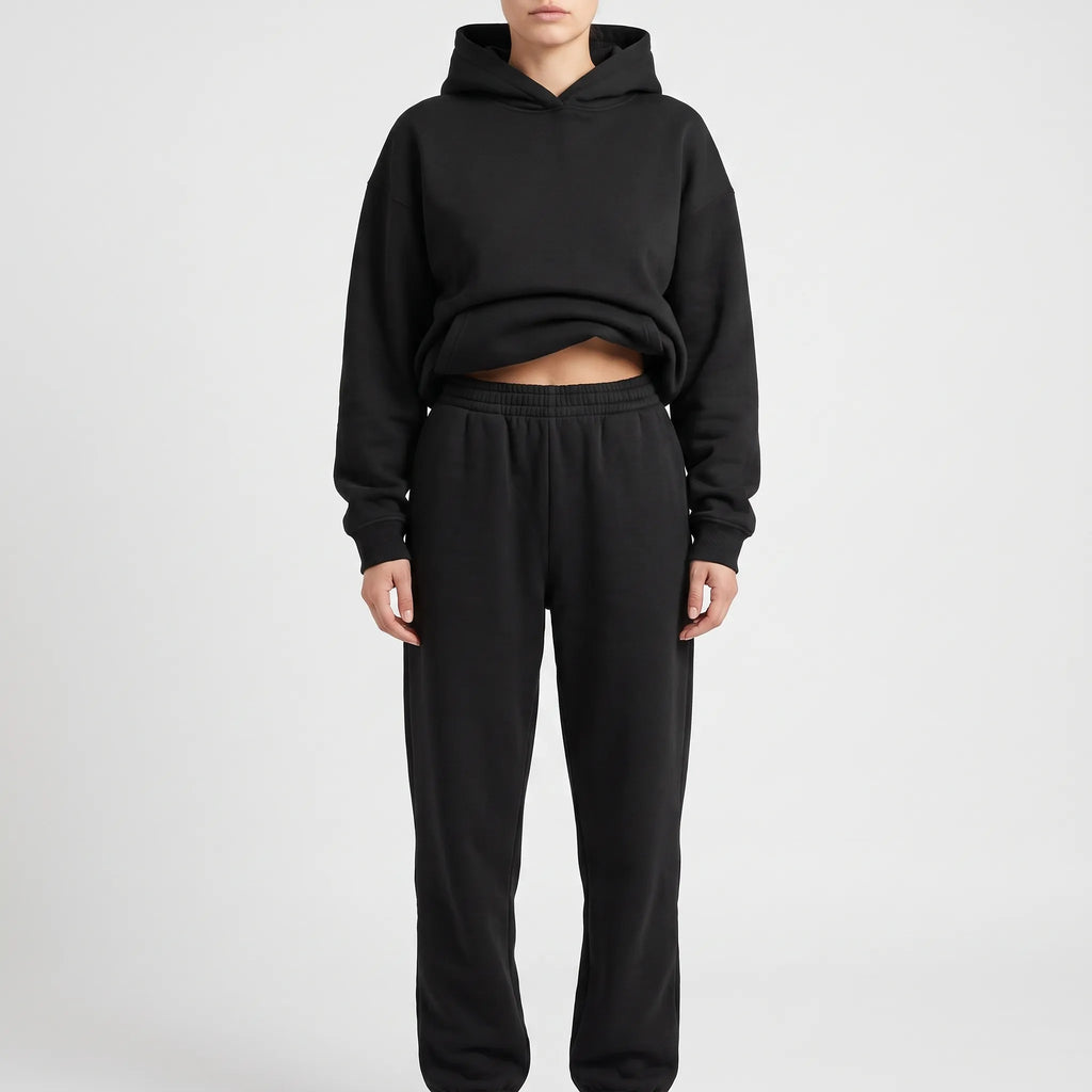 Coziya  - Minimalist Hooded Tracksuit Set Weekend Lounging