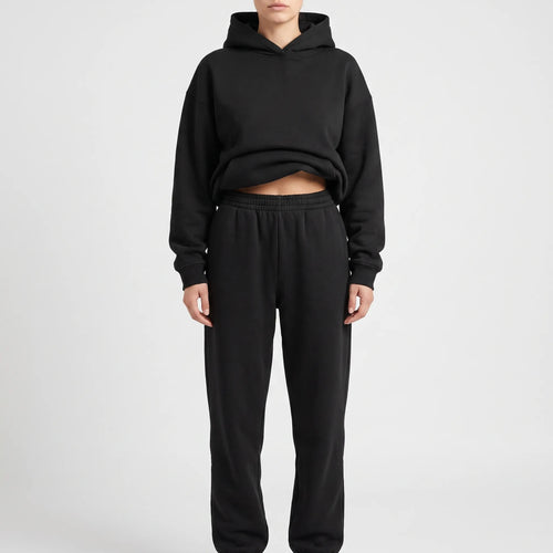 Coziya  - Minimalist Hooded Tracksuit Set Weekend Lounging