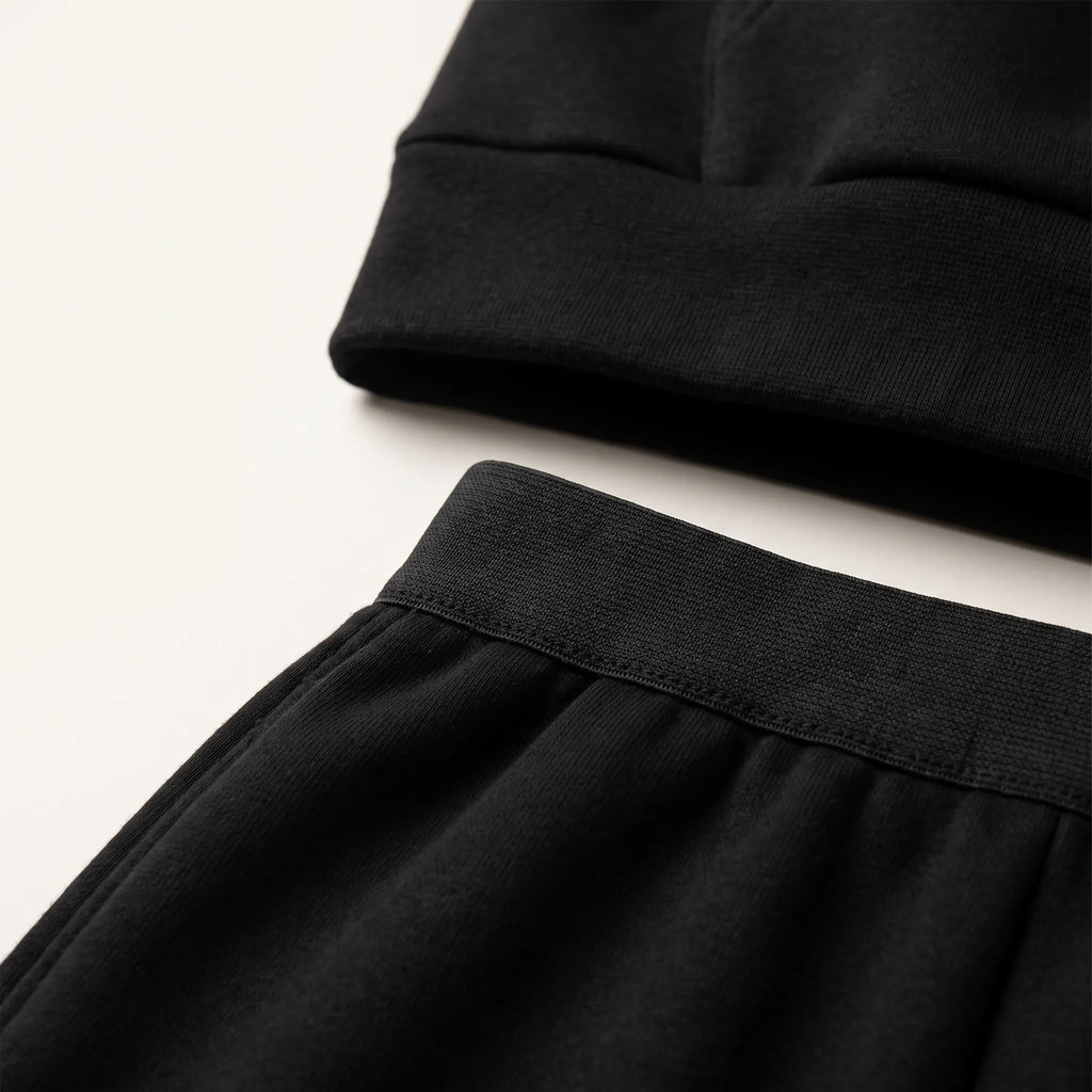 Coziya  - Minimalist Hooded Tracksuit Set Weekend Lounging