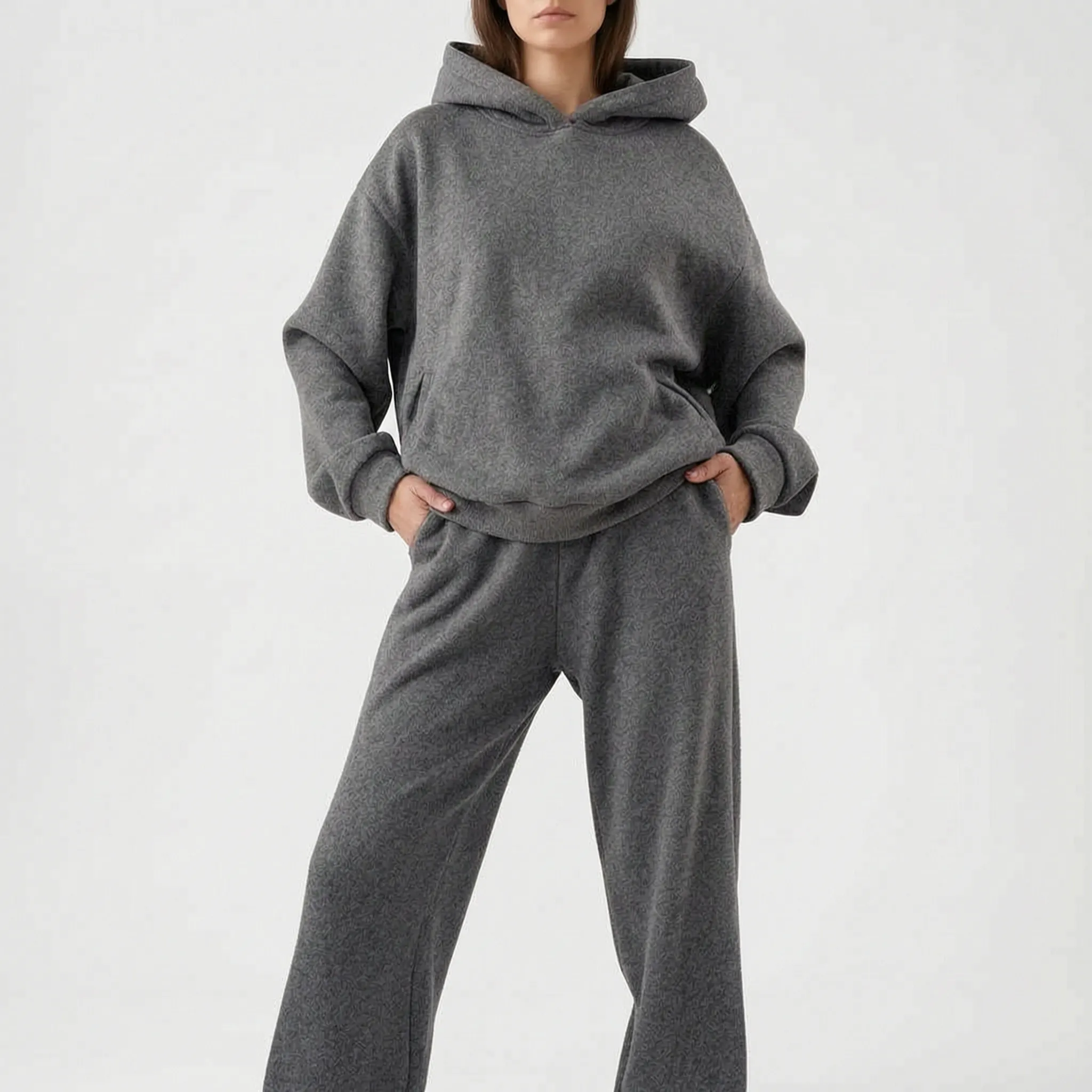 Coziya  - Minimalist Hooded Tracksuit Set Weekend Lounging