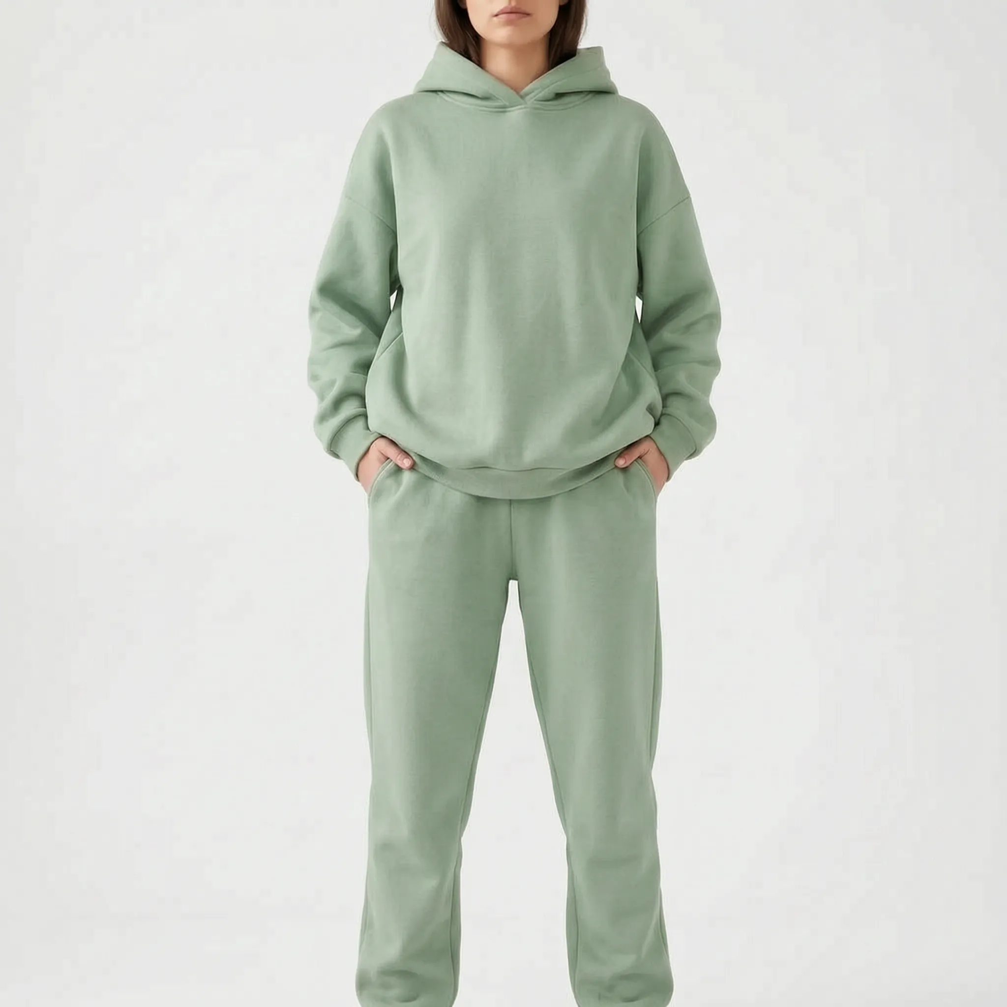 Coziya  - Minimalist Hooded Tracksuit Set Weekend Lounging