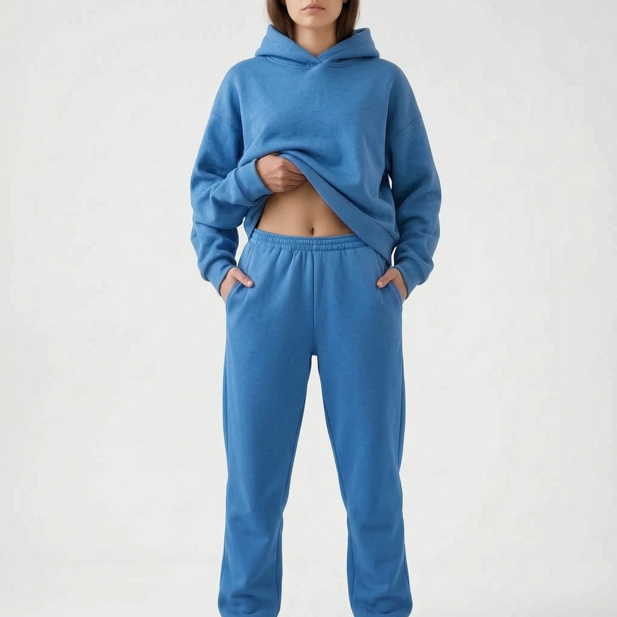 Coziya  - Minimalist Hooded Tracksuit Set Weekend Lounging