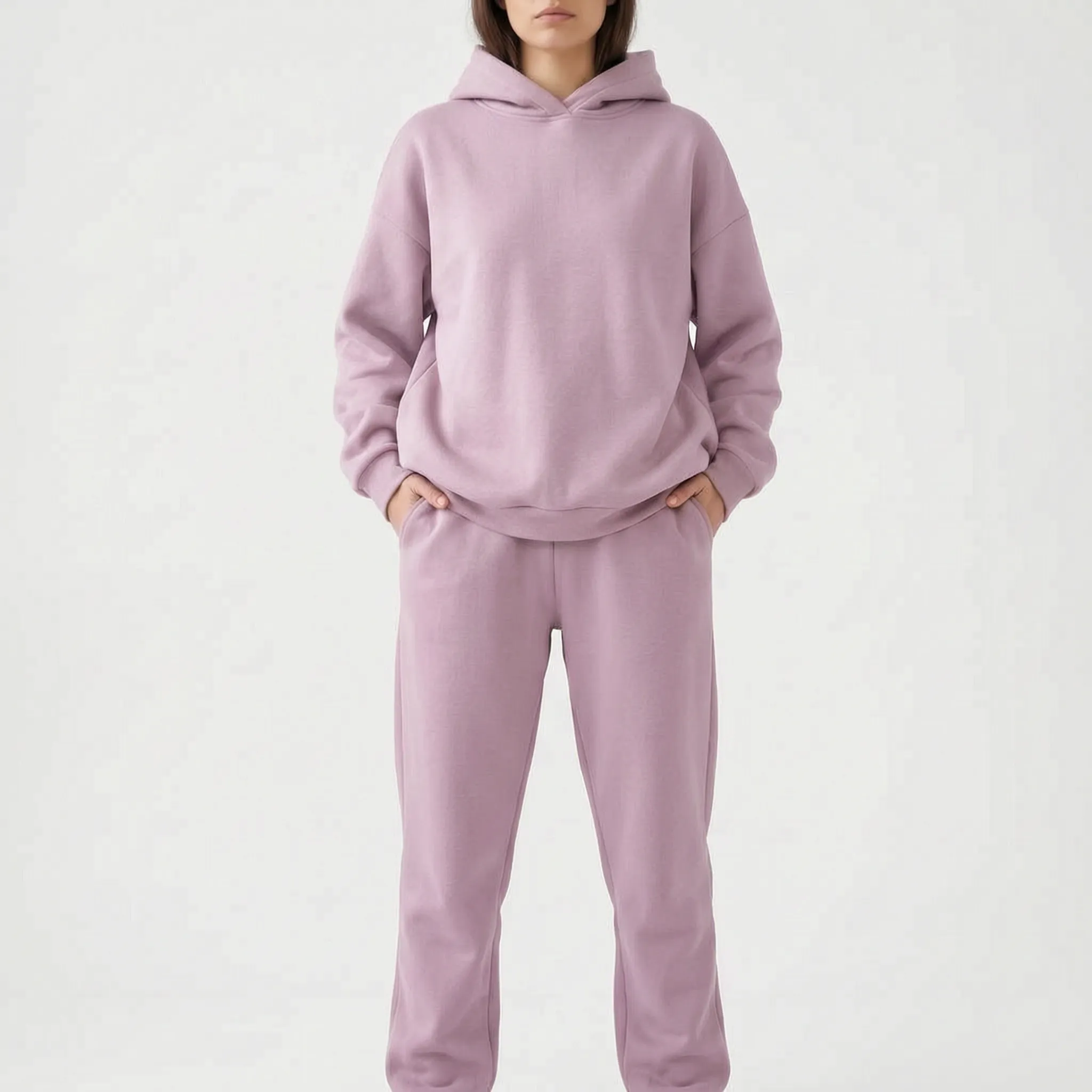 Coziya  - Minimalist Hooded Tracksuit Set Weekend Lounging