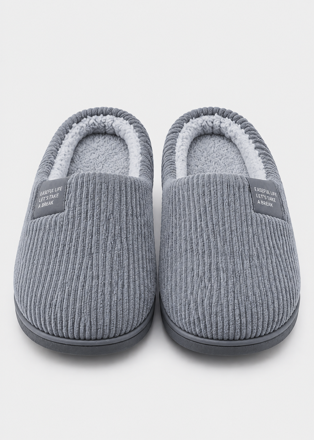 Men's Plush Lined Corduroy Slippers
