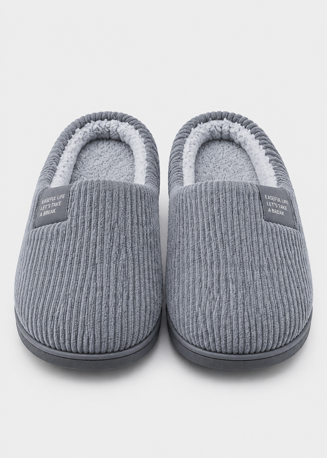 Men's Plush Lined Corduroy Slippers
