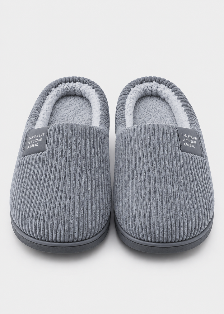 Men's Plush Lined Corduroy Slippers