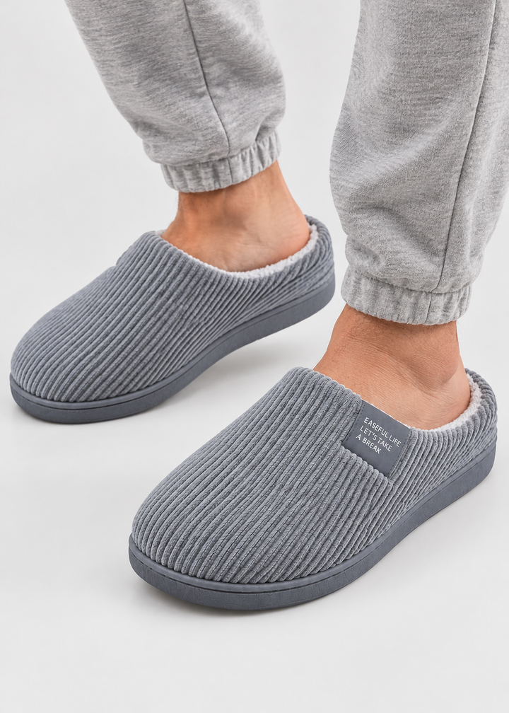 Men's Plush Lined Corduroy Slippers