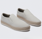 Men's slip-on loafers with braided espadrille trim and flat soles