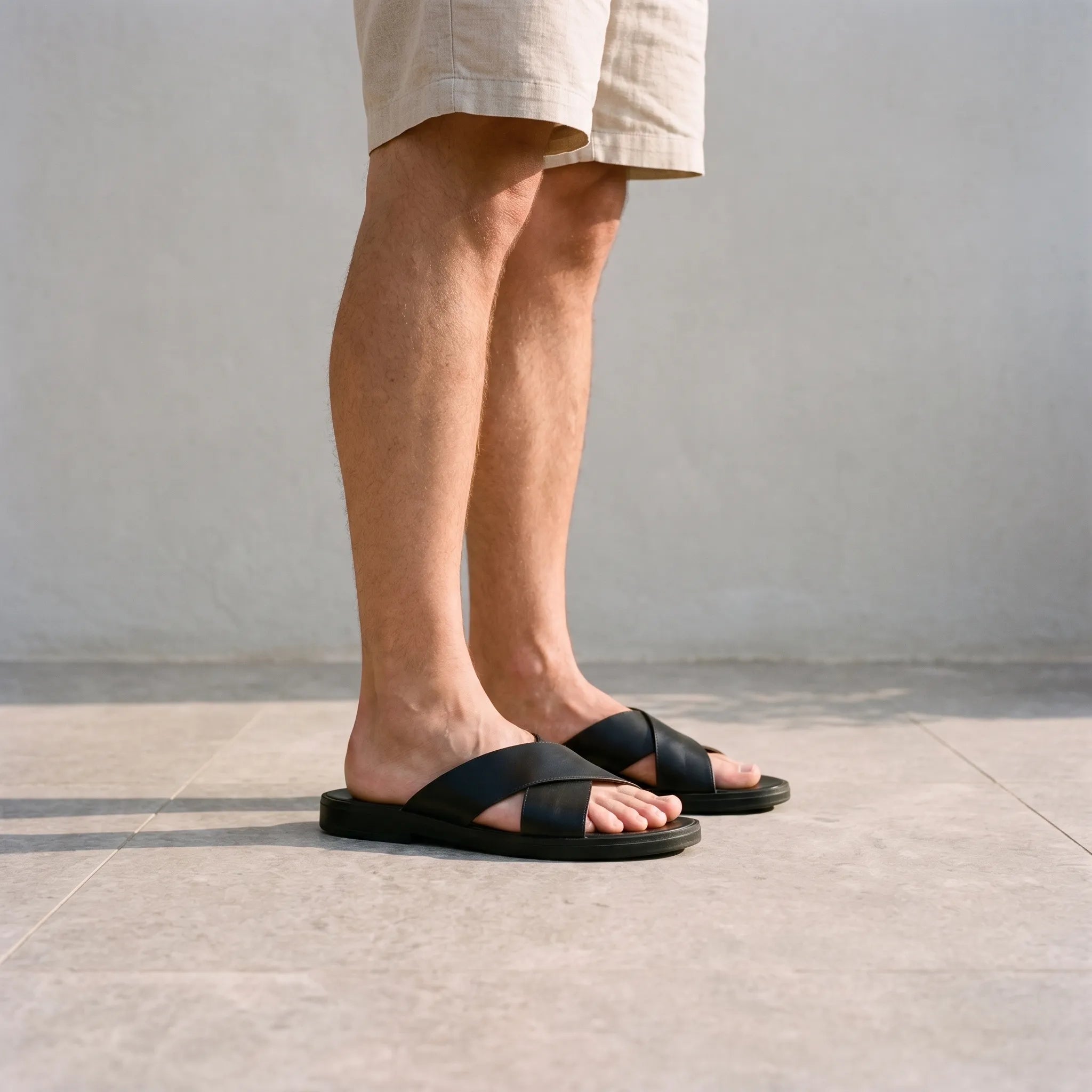 CrossWalk  - Men's Cross Strap Slide Sandals Summer Holidays
