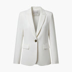Women's tailored blazer with open lapels and flap pockets