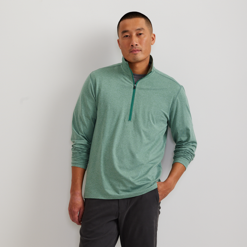 Men's long-sleeve mock neck half-zip sweatshirt