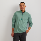 Men's long-sleeve mock neck half-zip sweatshirt