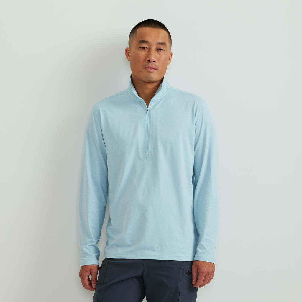 Men's long-sleeve mock neck half-zip sweatshirt