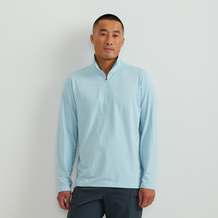 Men's long-sleeve mock neck half-zip sweatshirt