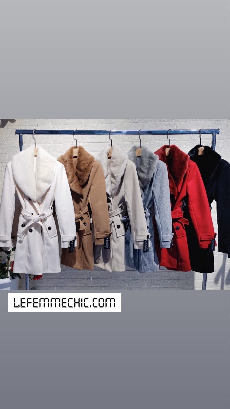 Women's hooded belted long coat