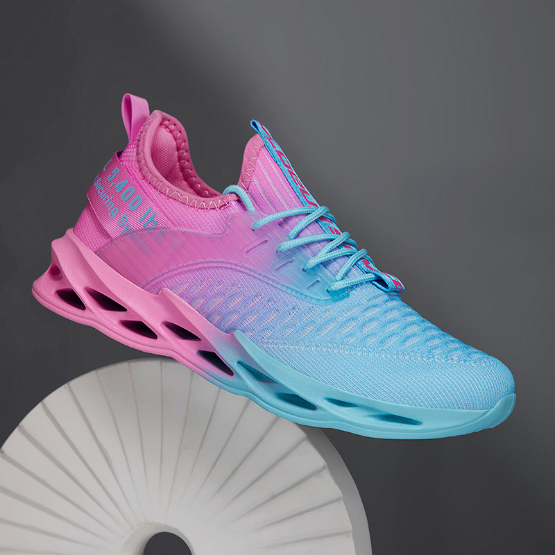 Women's multicolour lace-up sneakers with a sculpted sole and round toe