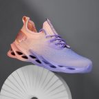 Women's multicolour lace-up sneakers with a sculpted sole and round toe