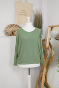 Women's long-sleeved round neck knitted jumper on a mannequin